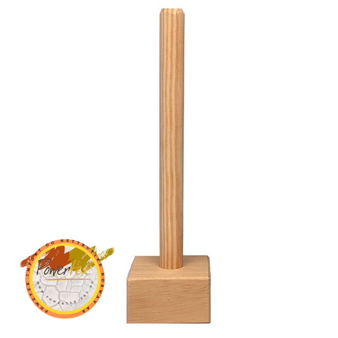 Sokler og Tilbehør, i tre, 7x7cm kloss og høyde 30 cm, nr 0126