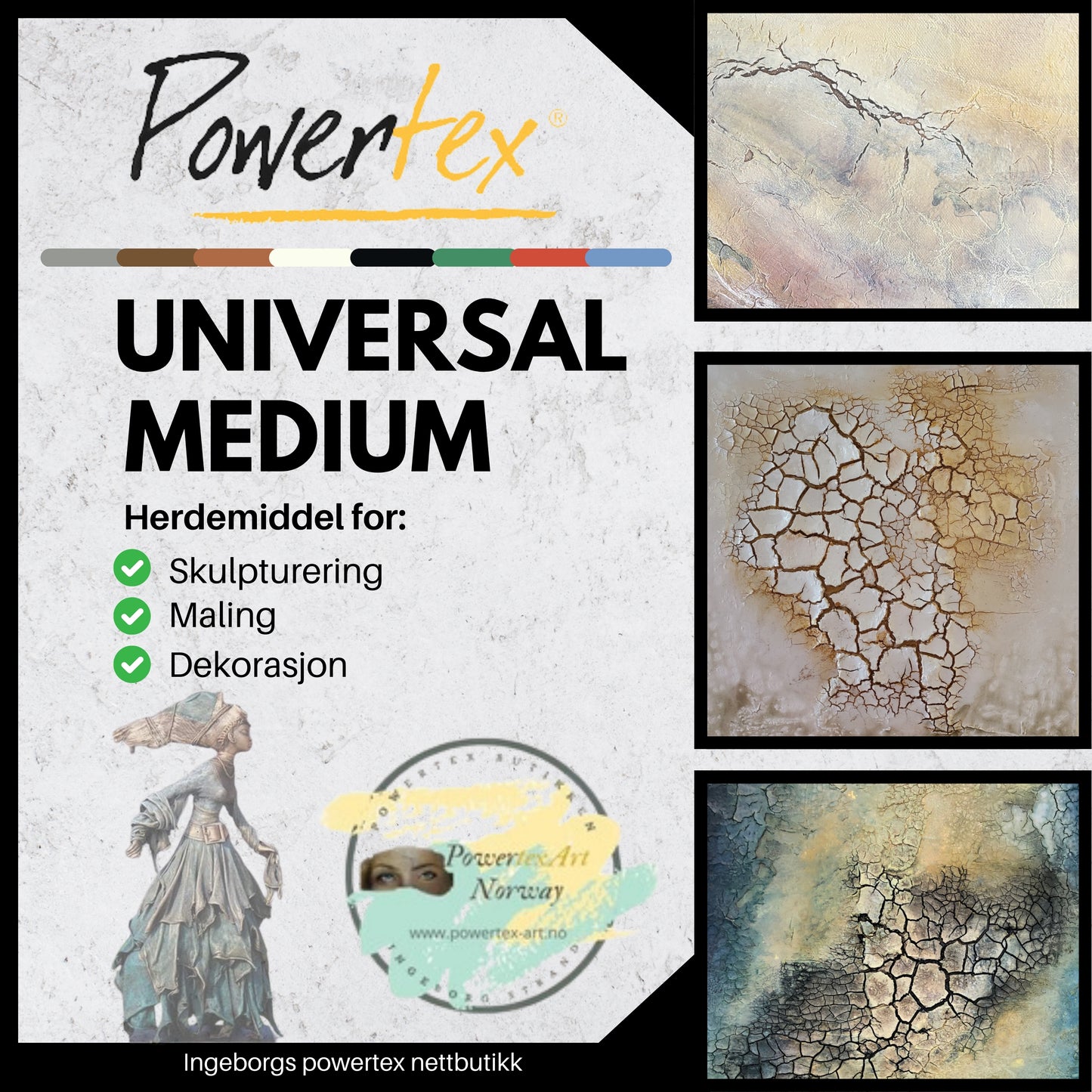 Fast lavpris, Powertex Universalmedium 500 ml. IVORY. - waterproof. Tappet over fra 5liter.