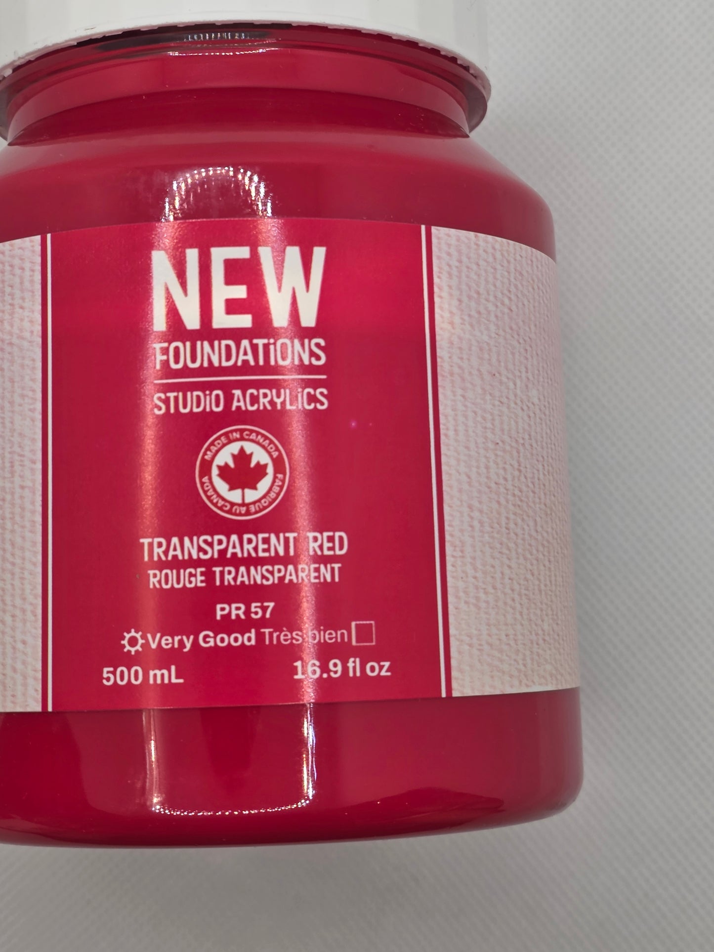 Tri-art: TA37580 New Foundations Acrylic Transparent Red 500mL