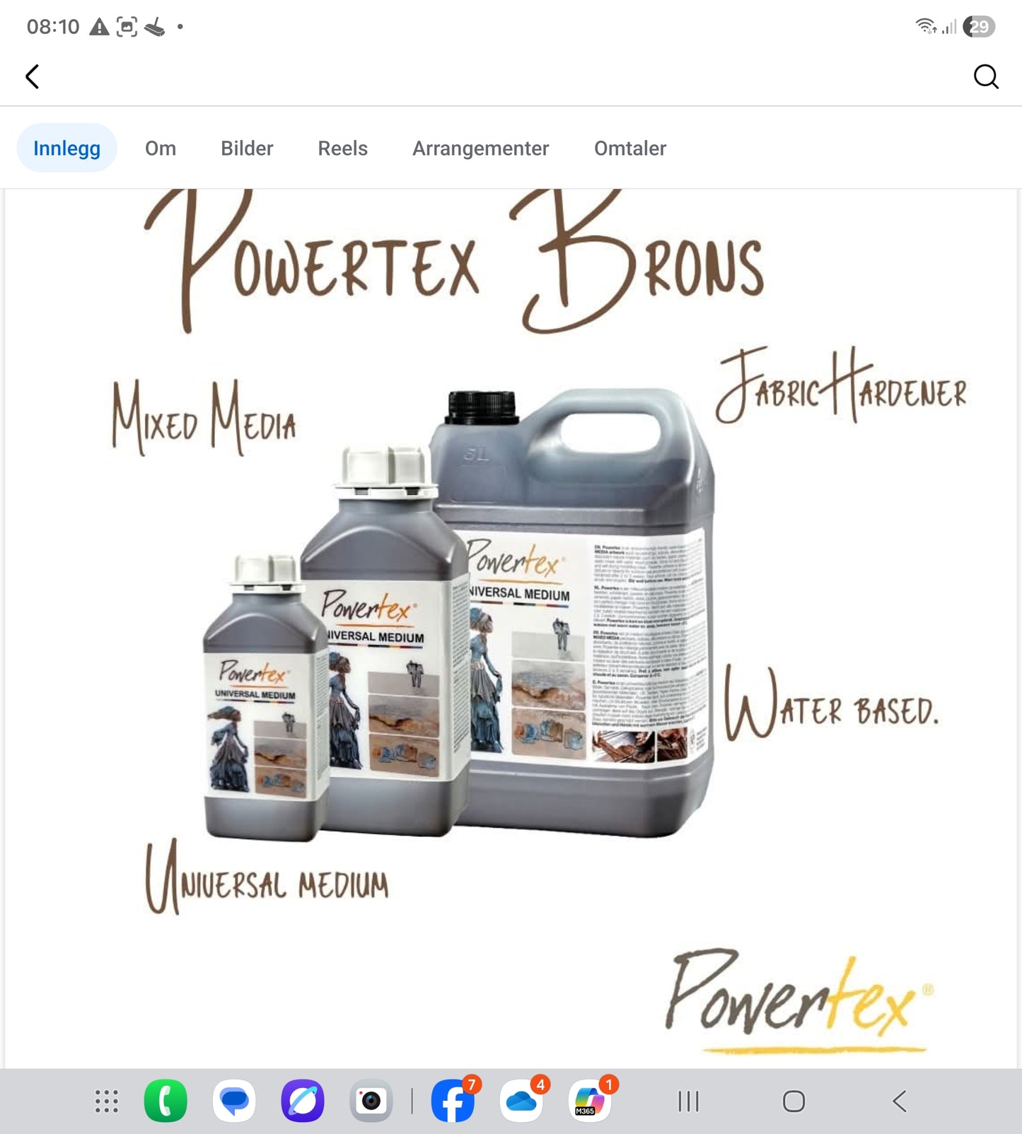 Fast lavpris, Universalmedium Powertex 500 ml.– tappet over fra 5 kg. Mørk Bronse, waterproof.