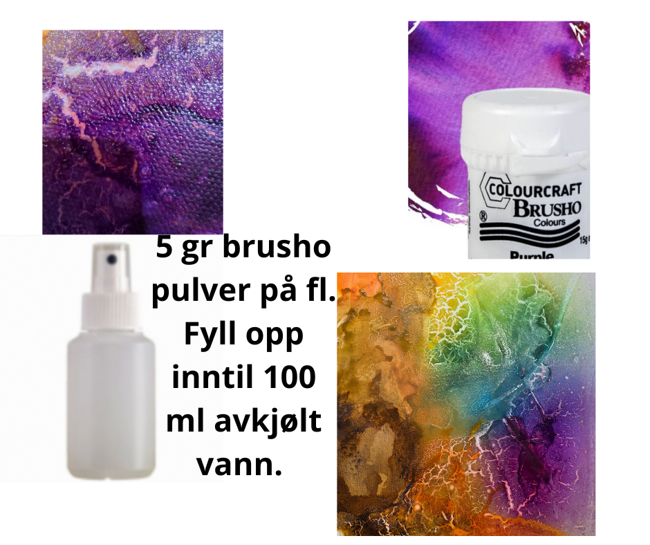 Brusho, Purple 5 gr - til 100 ml. m dusjeflaske
