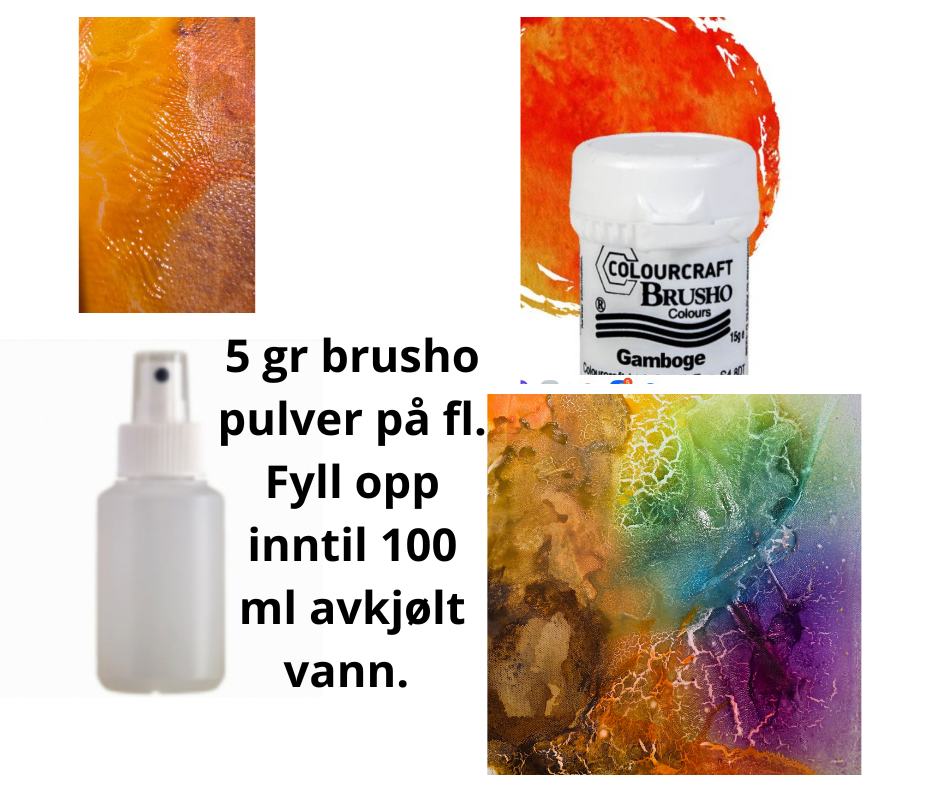 Brusho, Orange 5 gr - til 100 ml. m dusjeflaske
