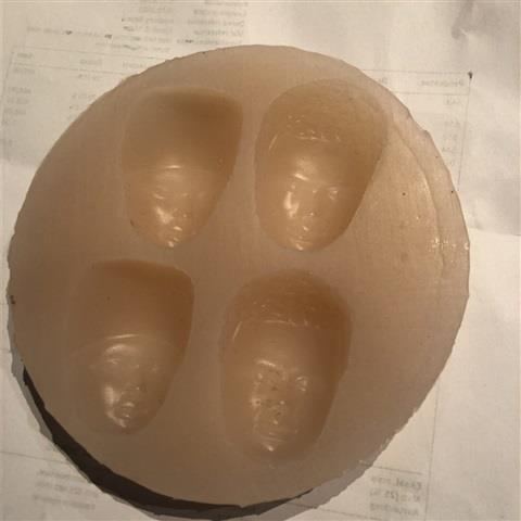 Silikonform, Lady og prins - 4 små hoder - utgående vare