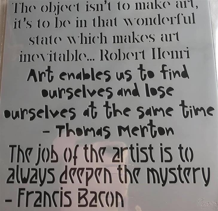 Sjablong Art script15x15 cm