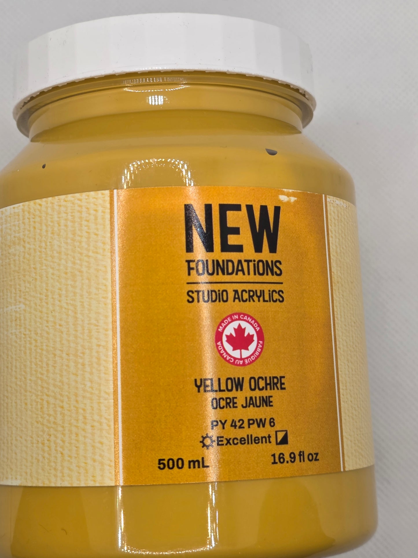 Tri-art: TA36933	New Foundations Acrylic	Yellow Ochre 	500mL