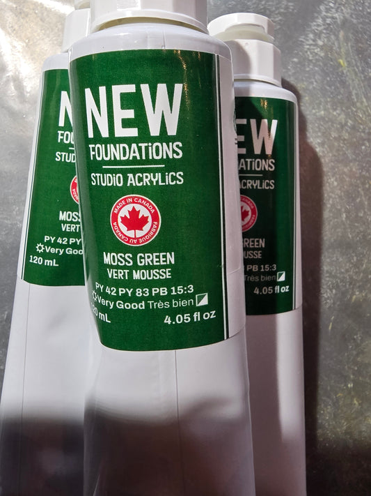 Tri-art: TA36877	New Foundations Acrylic	Moss Green	120mL