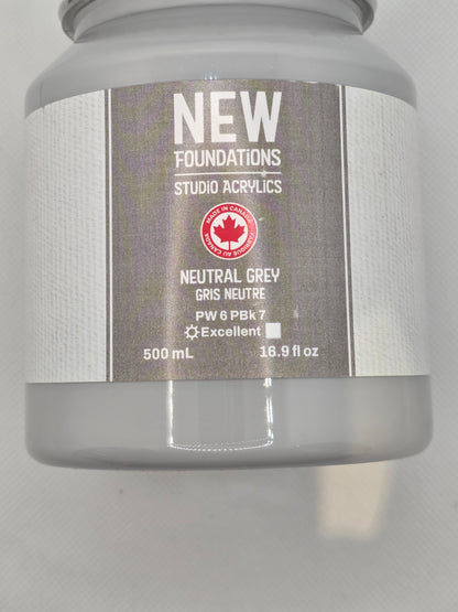 Tri-art: TA37572	New Foundations Acrylic	Neutral Grey	500mL