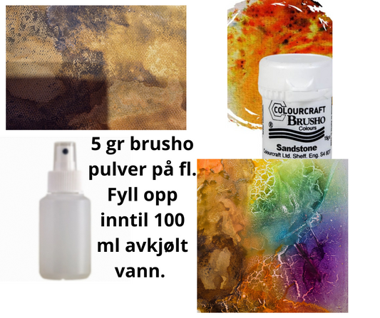 Brusho, Sand stone 5 gr - til 100 ml. m dusjeflaske