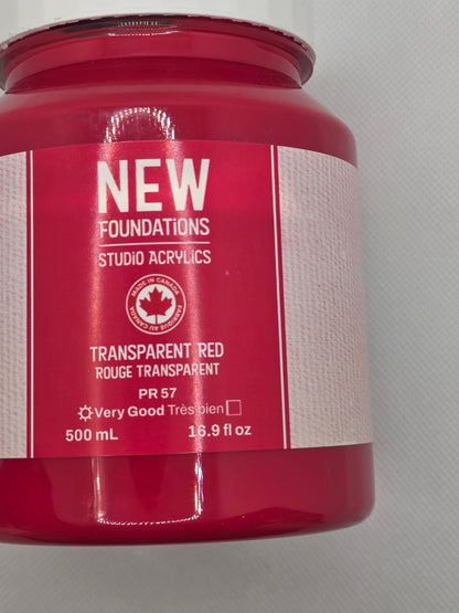 Tri-art: TA37580	New Foundations Acrylic	Transparent Red	500mL