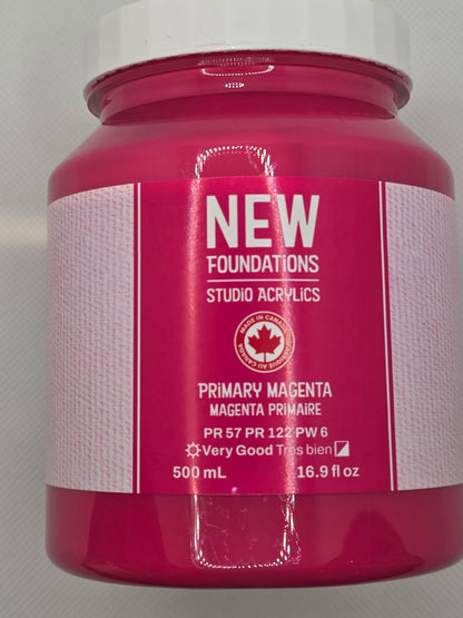 Tri-art: TA36921	New Foundations Acrylic	Primary Magenta	500mL