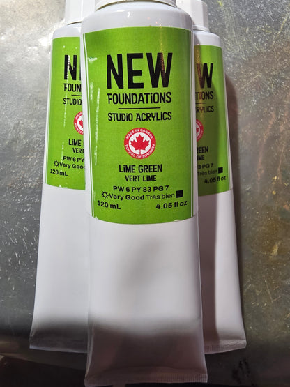 Tri-art: TA36875	New Foundations Acrylic	Lime Green	120mL