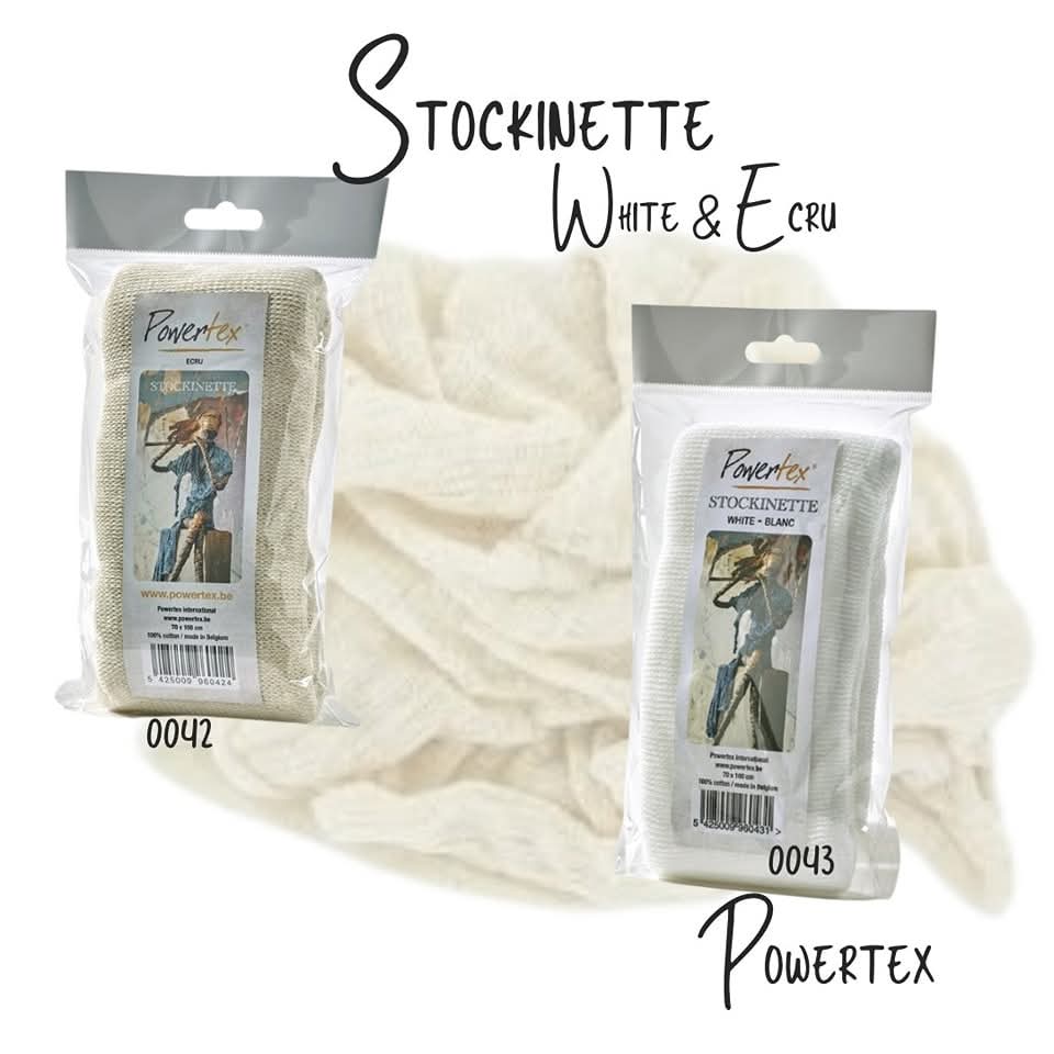Tekstiler etc, Stockinette 1m – hvit - 45 gr