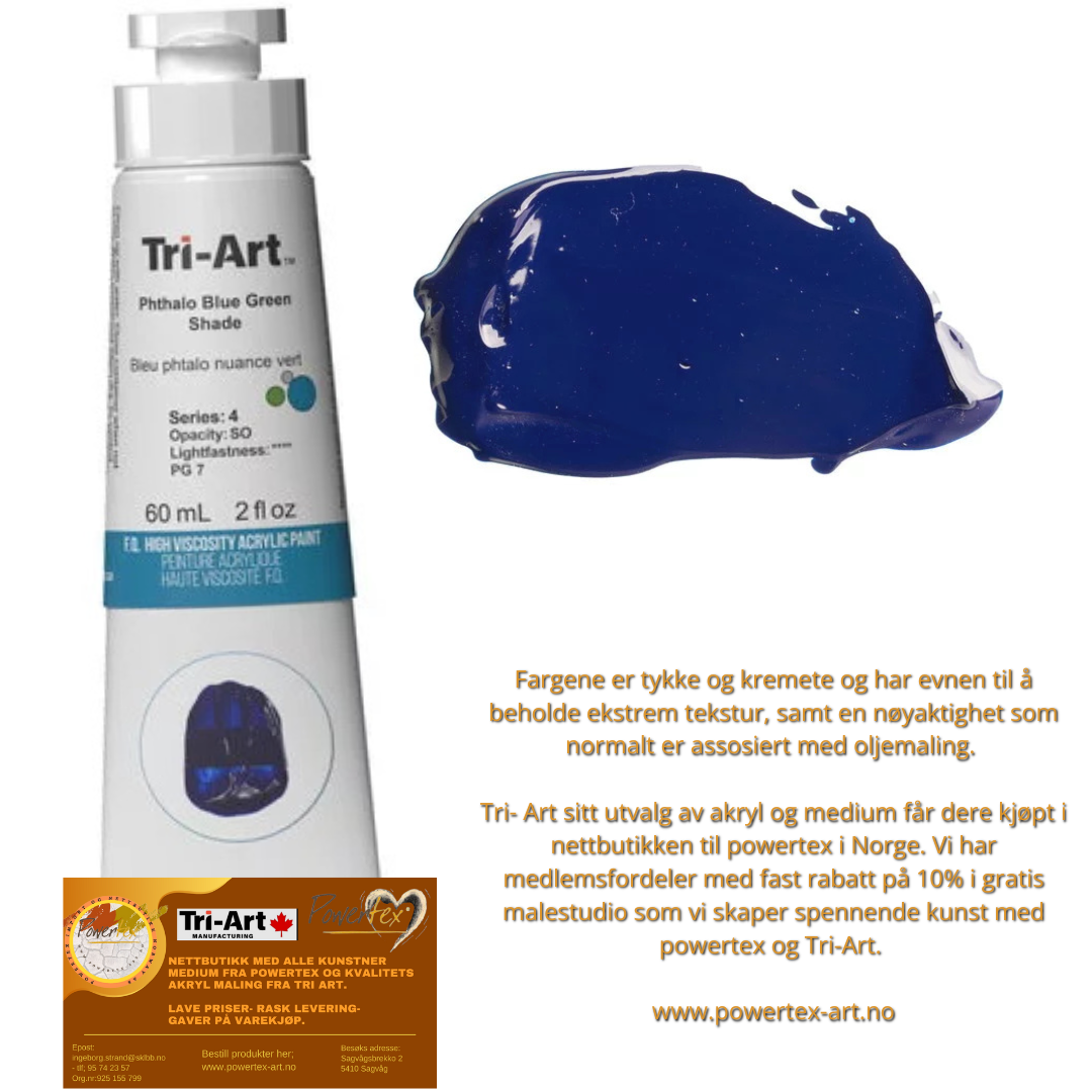 TA1004	Tri-Art High Viscosity	Phthalo Blue Green Shade	60mL Tube	4