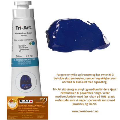 TA1004	Tri-Art High Viscosity	Phthalo Blue Green Shade	60mL Tube	4