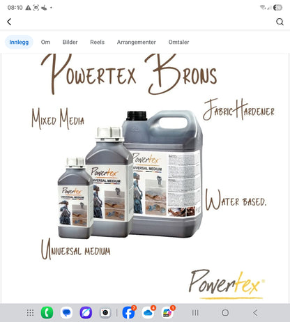 Fast lavpris, Universalmedium Powertex 500 ml.–  tappet over fra 5 kg.  Mørk Bronse, waterproof.