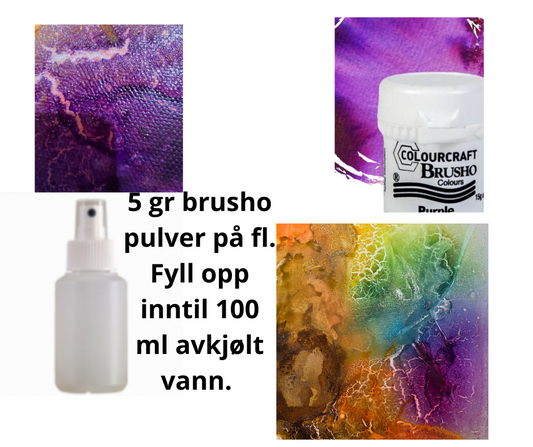 Brusho, Purple 5 gr - til 100 ml. m dusjeflaske