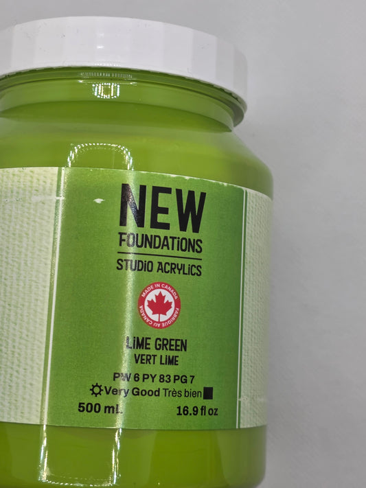 Tri-art: TA36911	New Foundations Acrylic	Lime Green	500mL