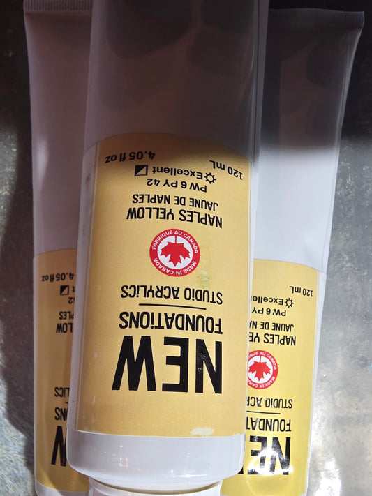 Tri-art: TA36878	New Foundations Acrylic	Naples Yellow	120mL