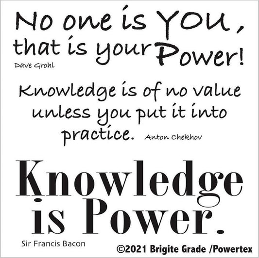 Sjablong Knowledge is Power 15x15 cm