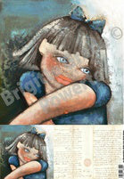 Print bilde, The girl with the blue eyes A3